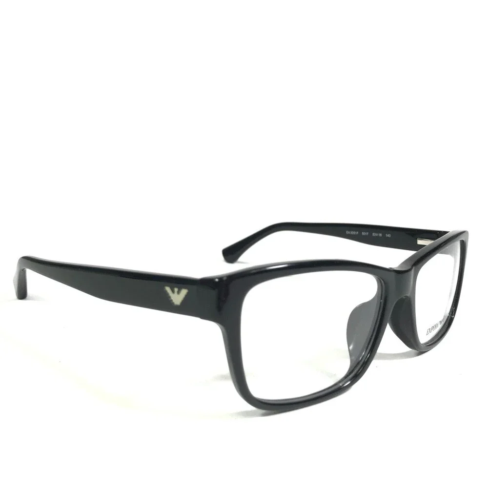 Emporio Armani Eyeglasses Frames EA3051F 5017 Black Square Full Rim 53-16-140